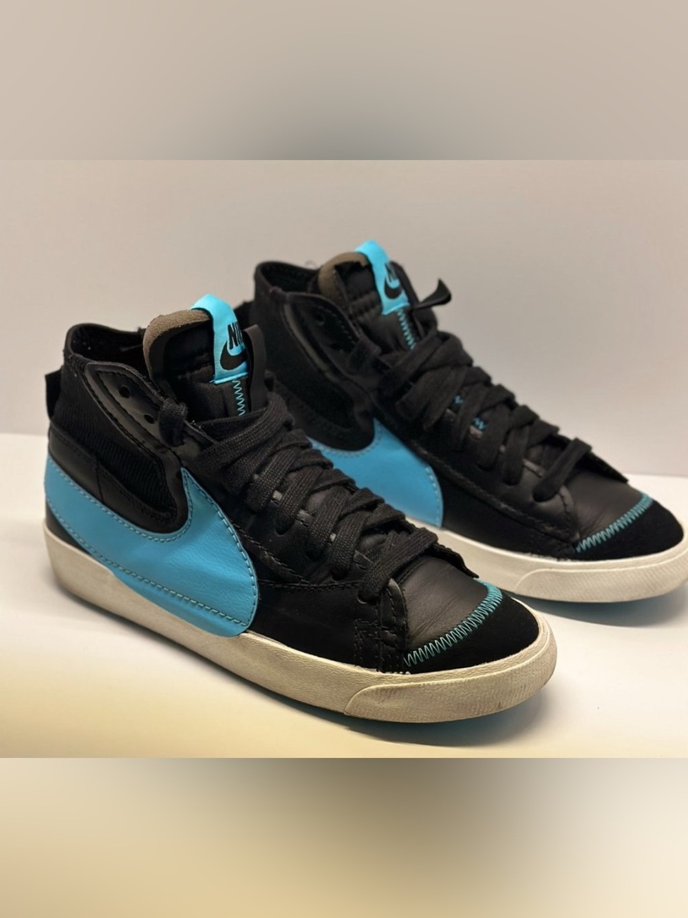 Worn Once Sz 8.5 Nike Blazer Mid '77 Jumbo in Black and Baltic Blue